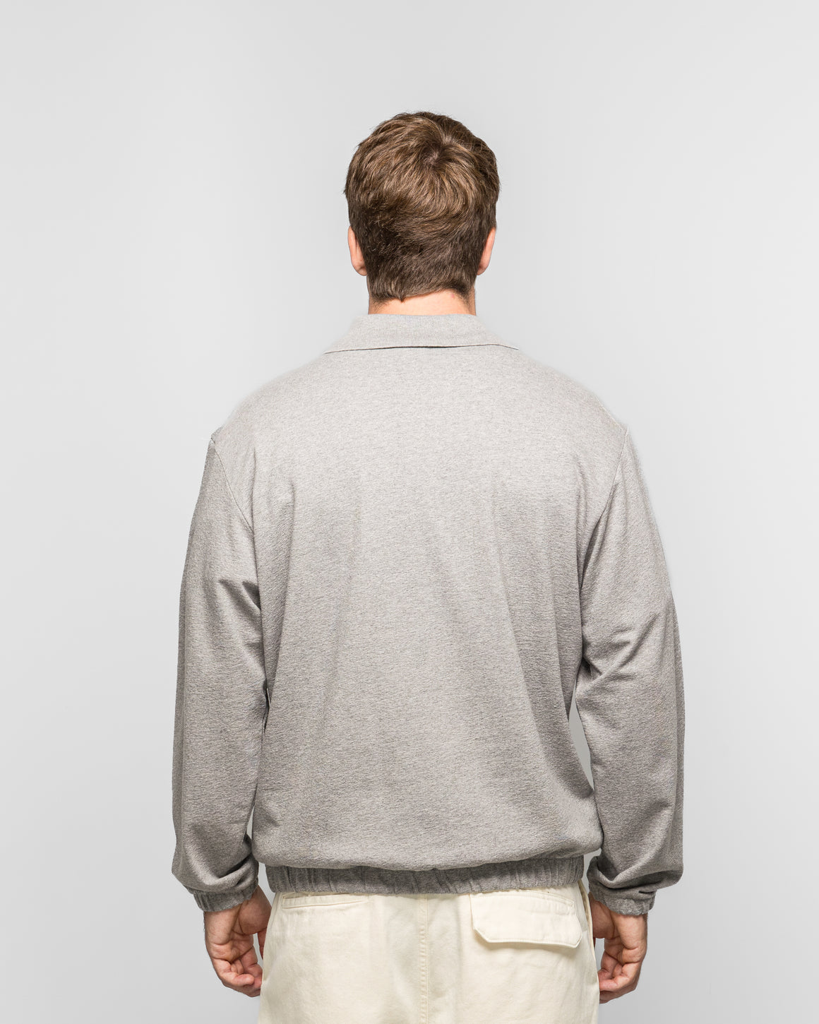Norse Projects - Sylane Relaxed Light Pile Jersey Polo - Grey Melange - UP THERE