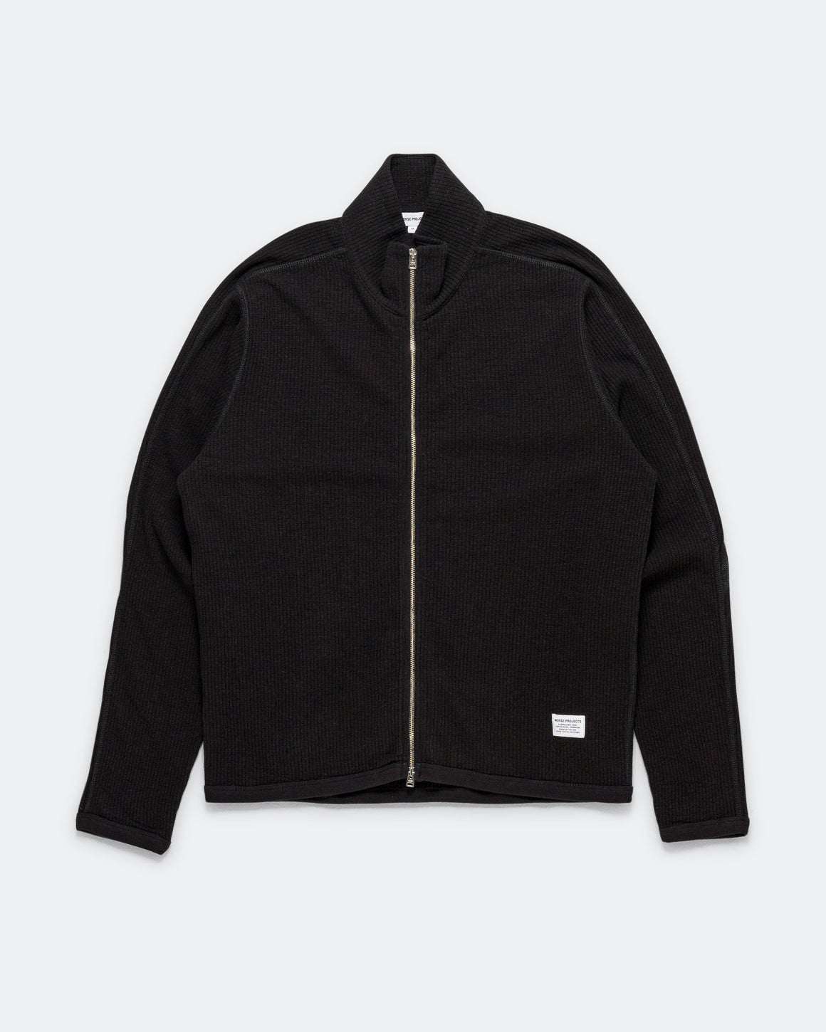 Norse Projects - Teno Cotton Hemp Military Rib Zip Cardigan - Black - UP THERE