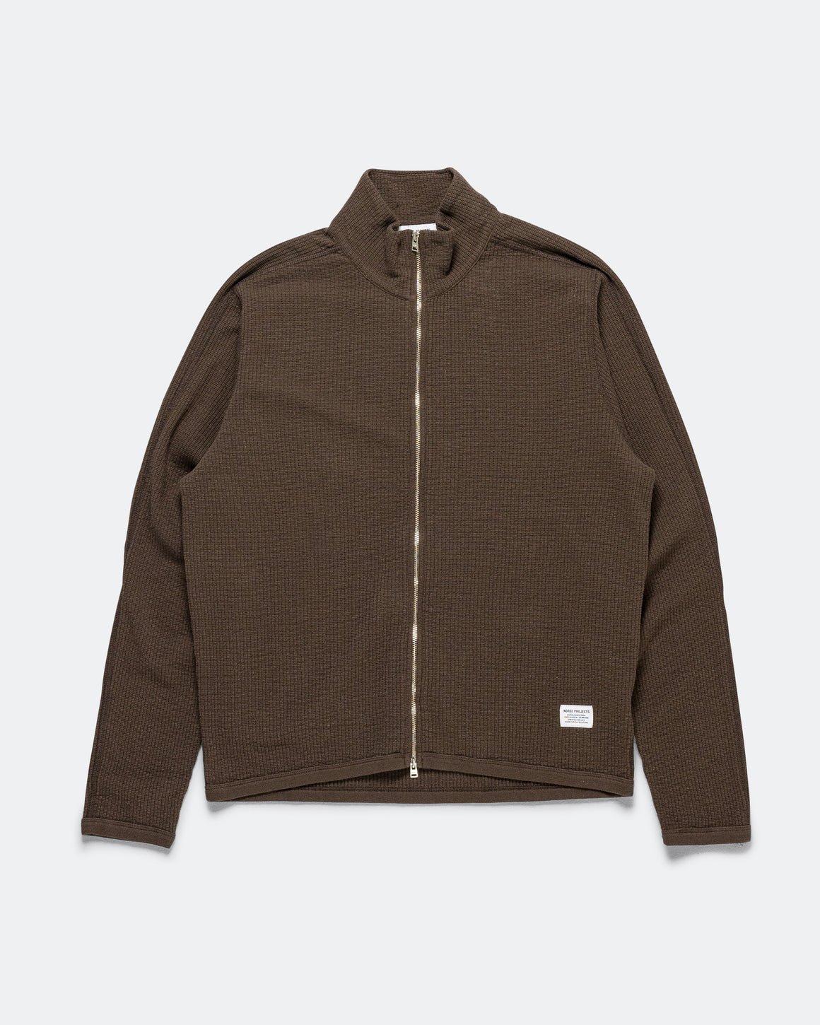 Norse Projects - Teno Cotton Hemp Military Rib Zip Cardigan - Delicioso Brown - UP THERE