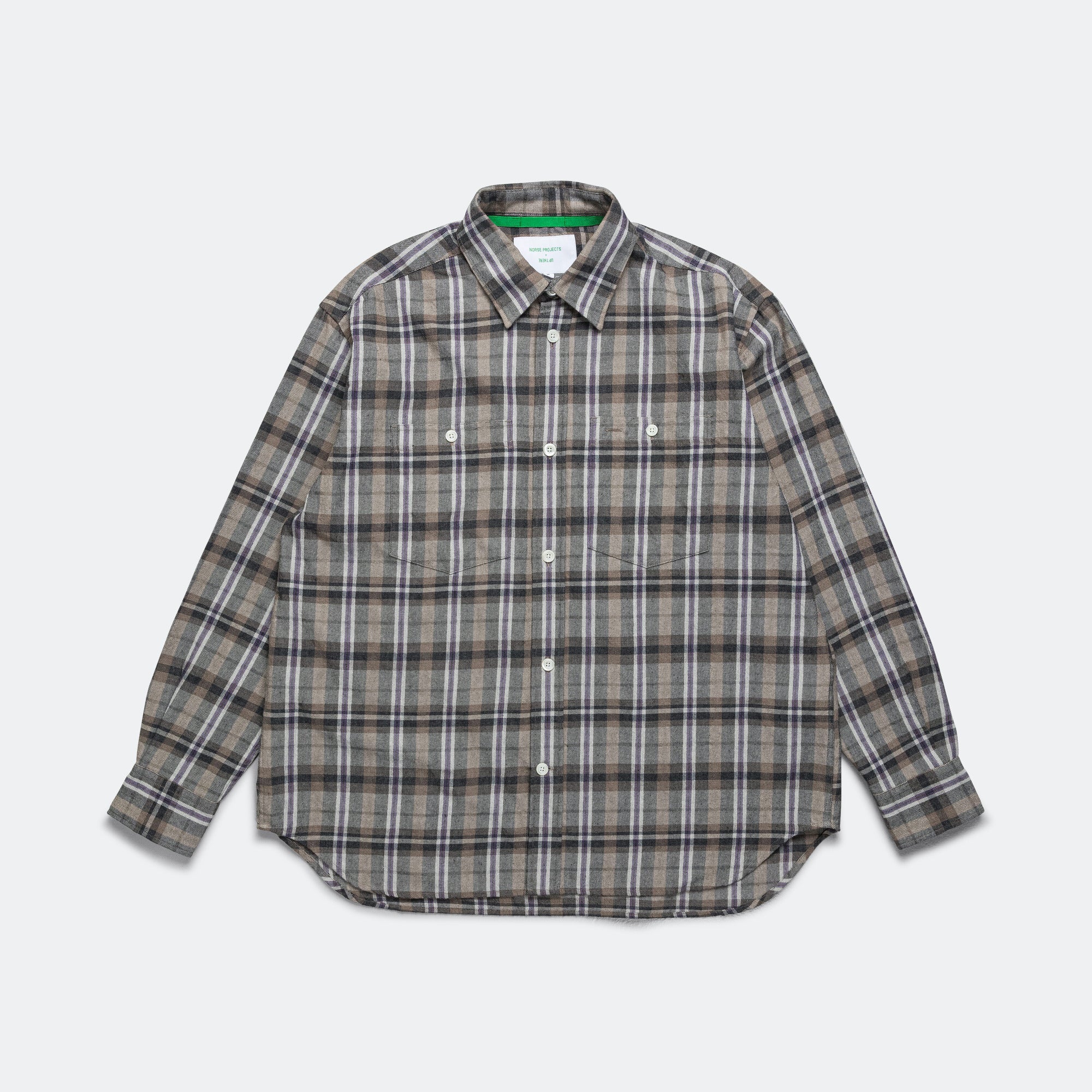 Ole Oversized Check Shirt x UP THERE - Charcoal Grey