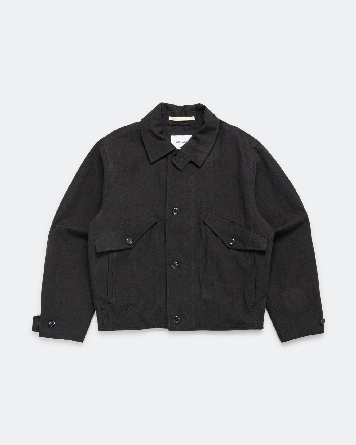 Norse Projects - Vandel Herringbone Twill Flight Jacket - All Black - UP THERE