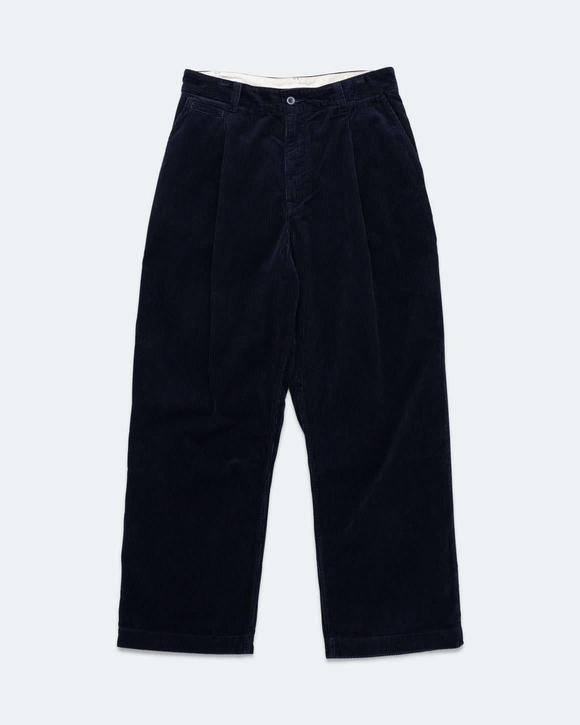 Norse Projects - Volda Pleated Wide Wale Corduroy Trouser - Dark Navy - UP THERE