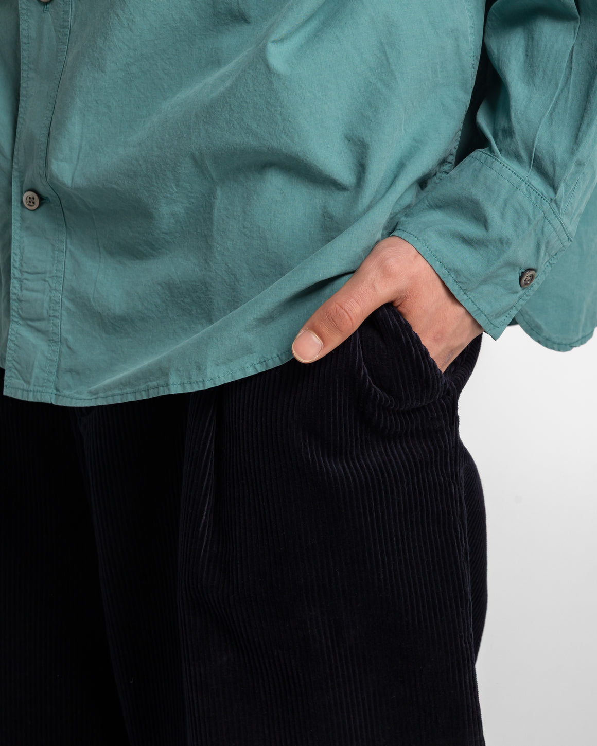 Norse Projects - Volda Pleated Wide Wale Corduroy Trouser - Dark Navy - UP THERE