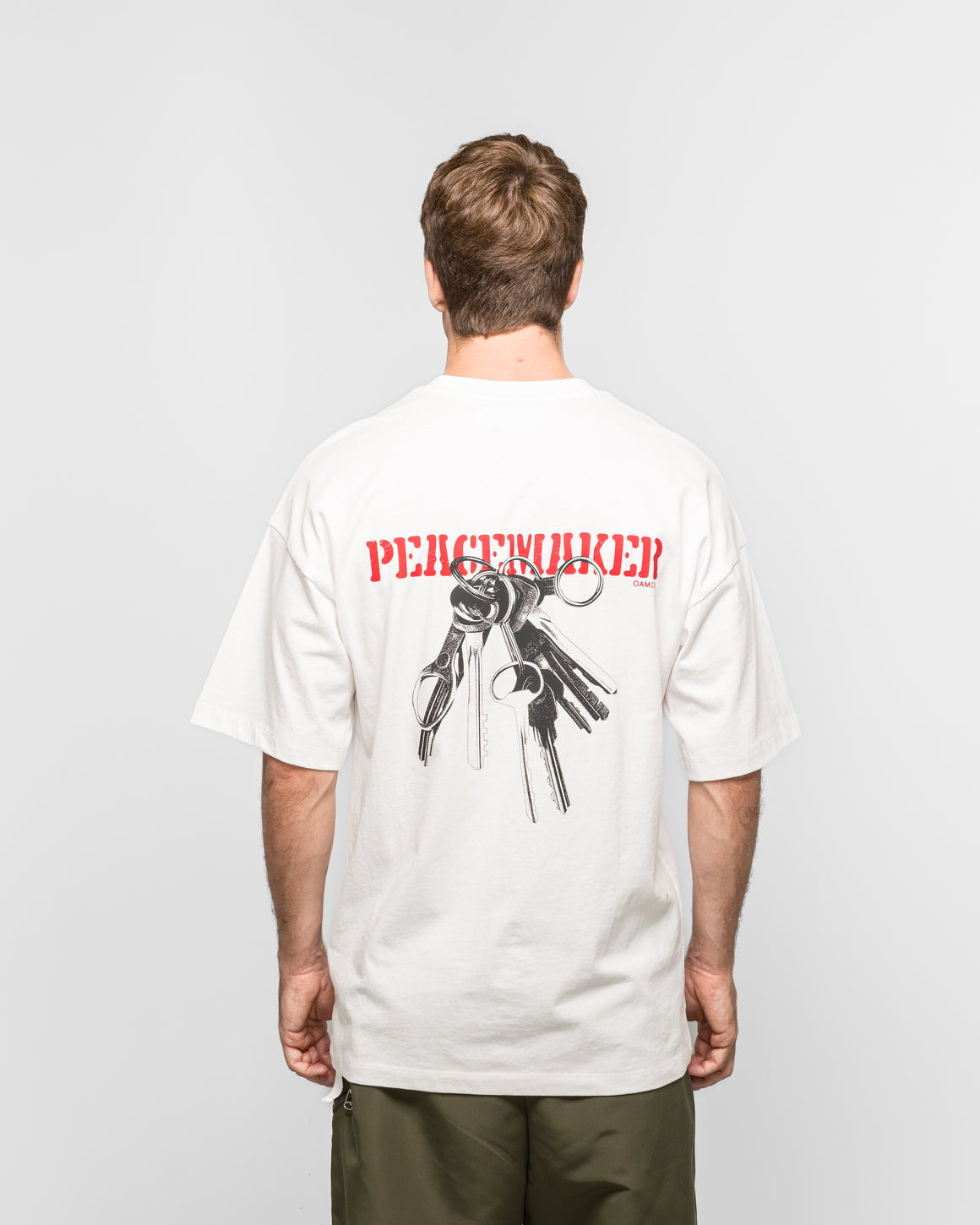 OAMC Peacemaker - Oversize Keys Print Tee - White - UP THERE
