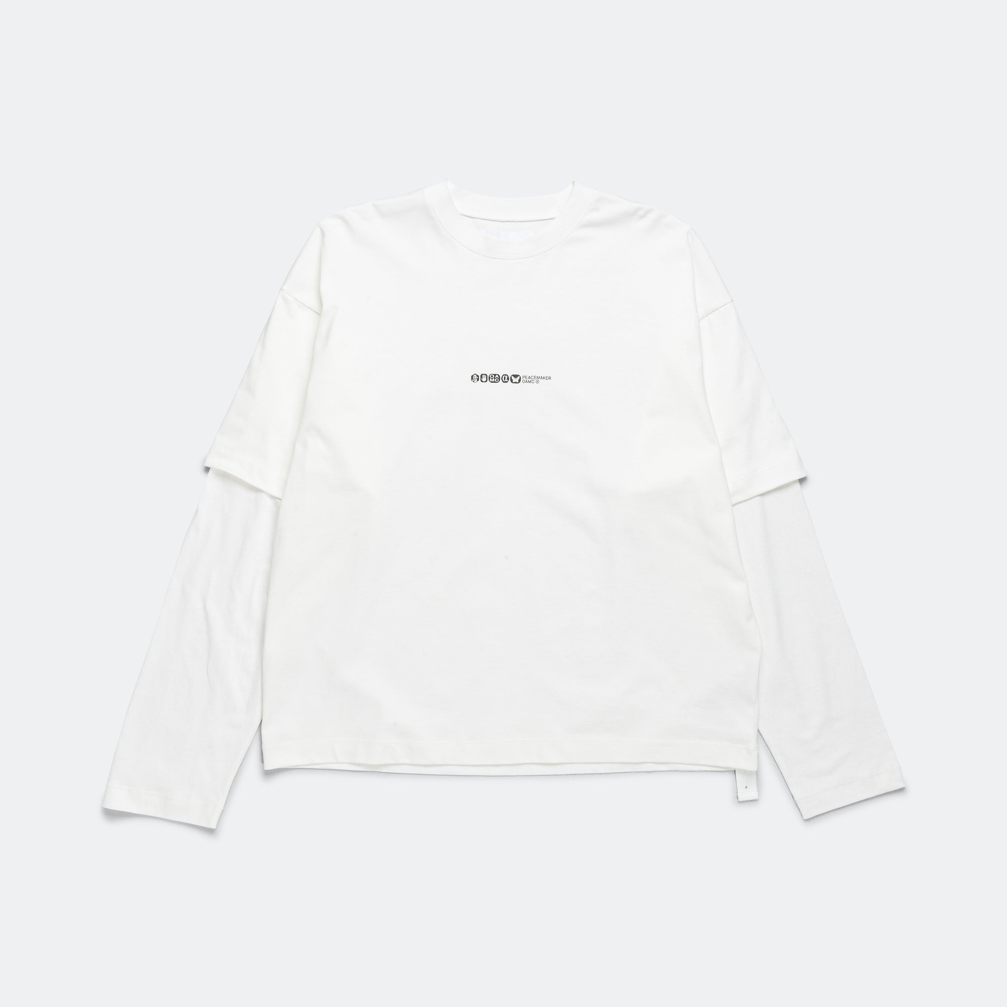 OAMC peacemaker レイヤーボクシーTシャツ　L Peacemaker Painted Double Layer Boxy T-Shirt - Snow White | UP THERE