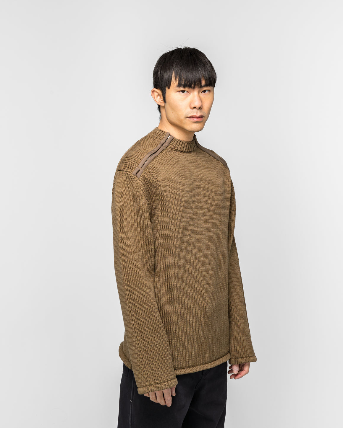 OAMC Peacemaker - Shoulder Zip Knit - Beige - UP THERE