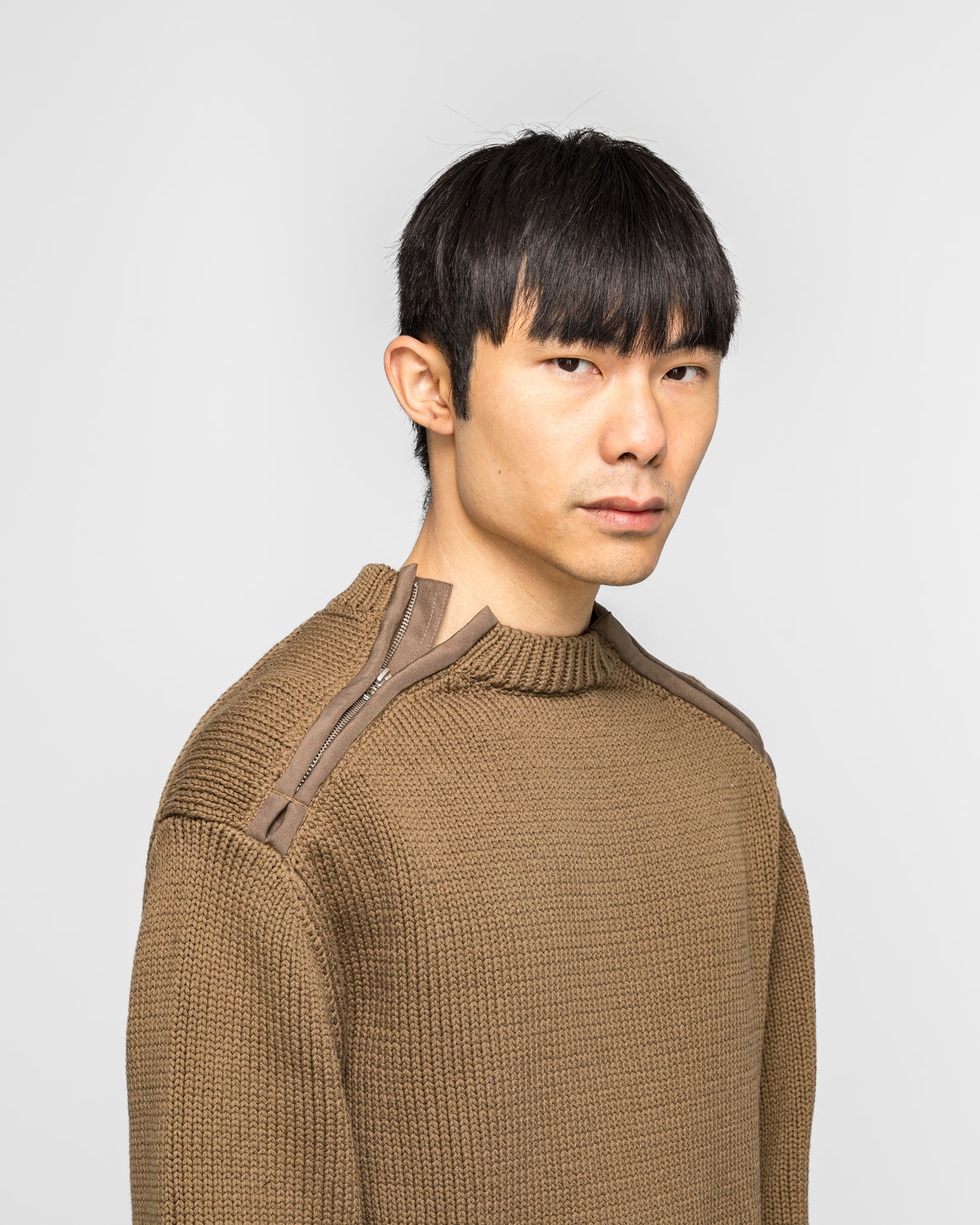 OAMC Peacemaker - Shoulder Zip Knit - Beige - UP THERE