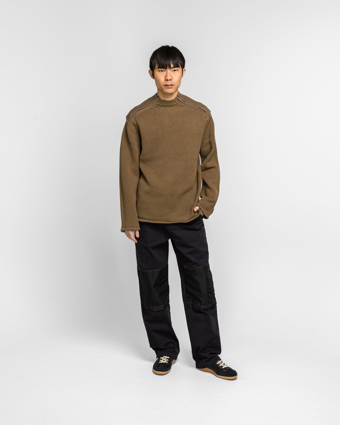 OAMC Peacemaker - Shoulder Zip Knit - Beige - UP THERE