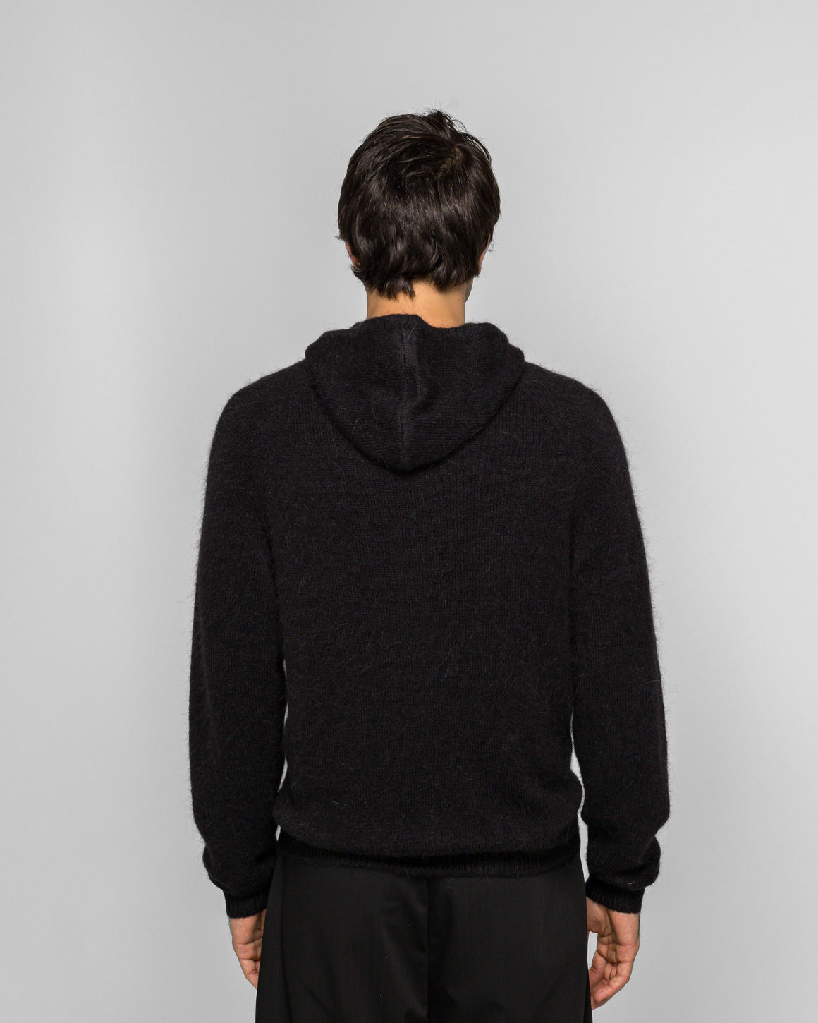 Observe - Alpaca Button Hood - Black - UP THERE