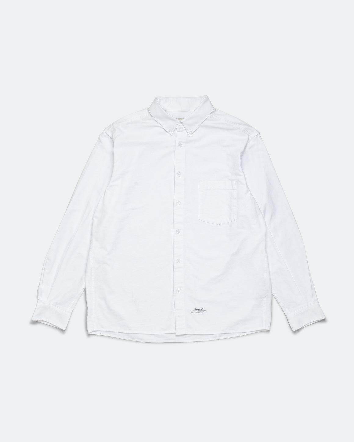 Observe - Article Stamp Oxford Shirt - White - UP THERE