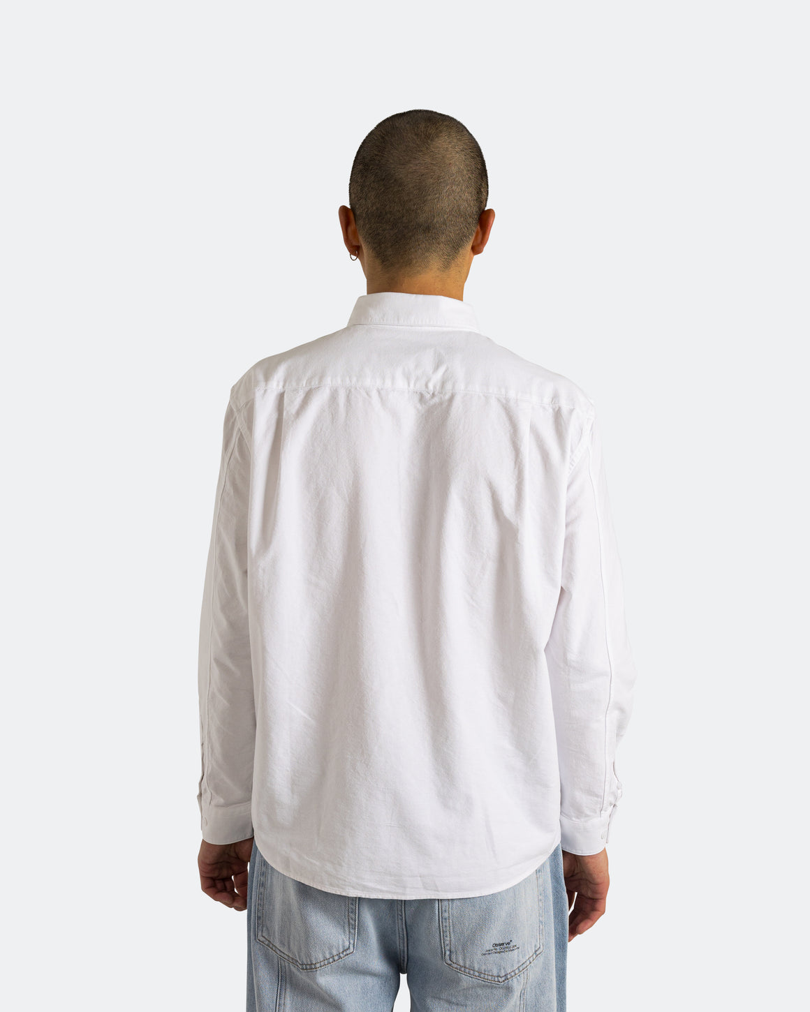 Observe - Article Stamp Oxford Shirt - White - UP THERE