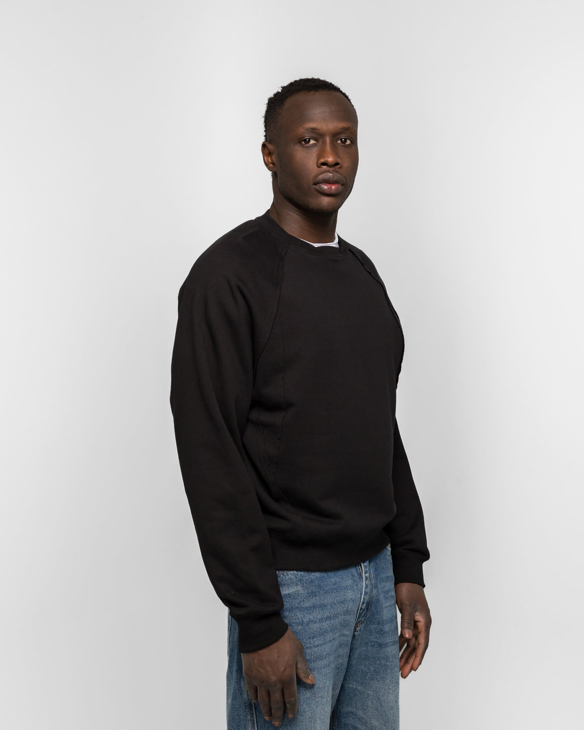 Observe - Layered Crewneck - Black - UP THERE