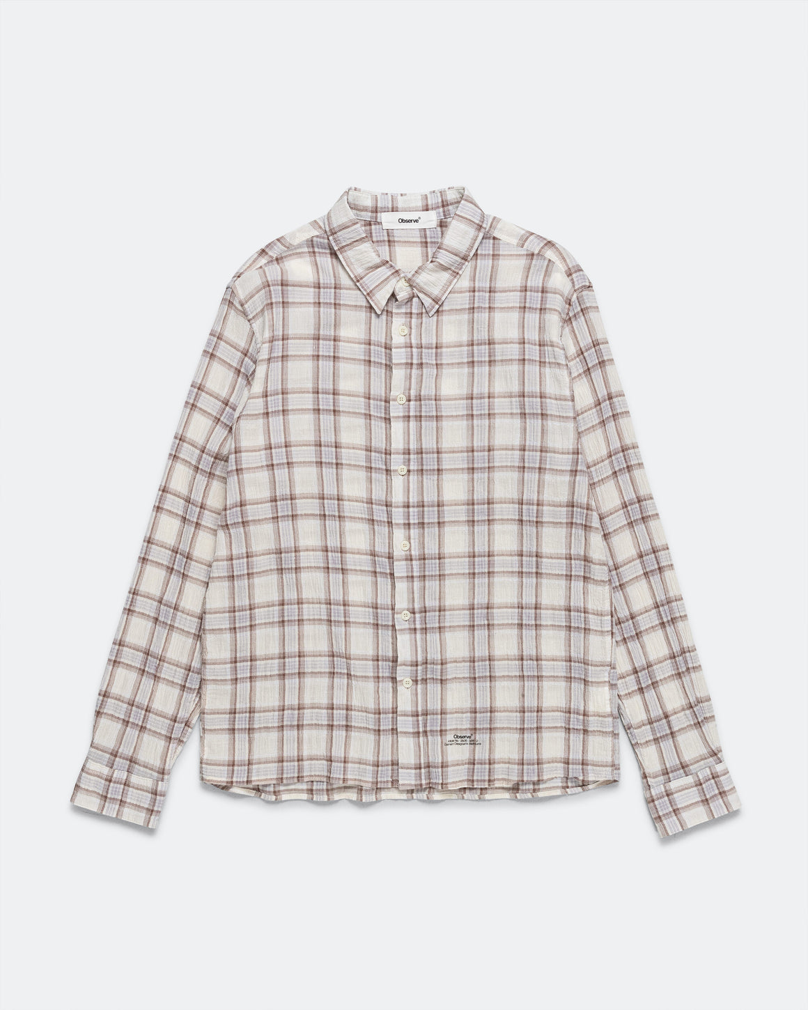 Observe - Seersucker Plaid Shirt - Brown/Blue - UP THERE