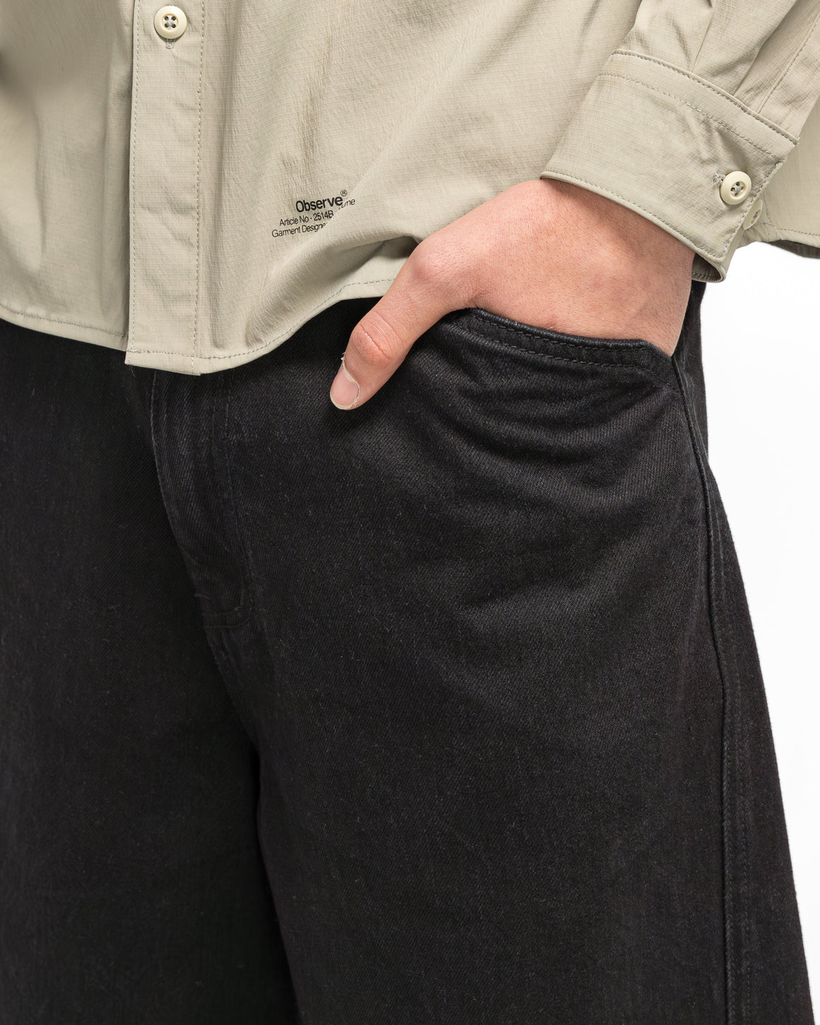 Observe - Twisted Denim Short - Black - UP THERE