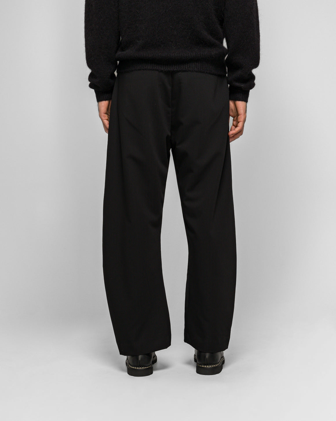 Observe - Twisted Relaxed Trouser - Pinstripe Black - UP THERE