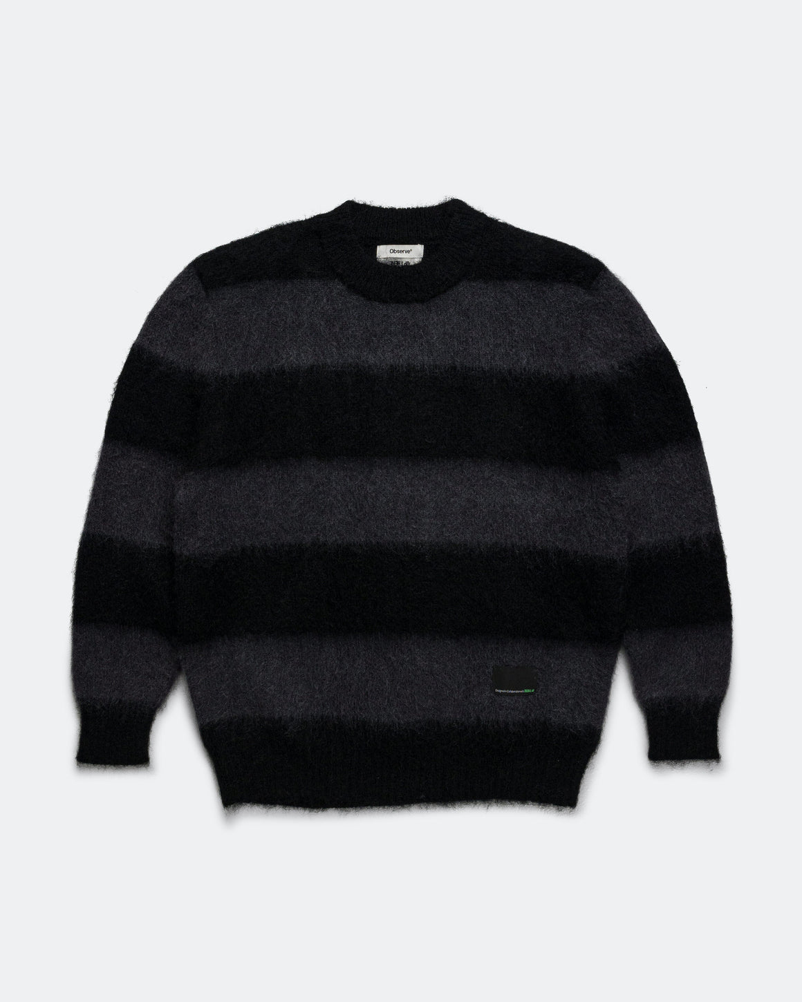 Observe - Wool Mohair Stripe Knit Sweater x UP THERE - Black/Charcoal - UP THERE