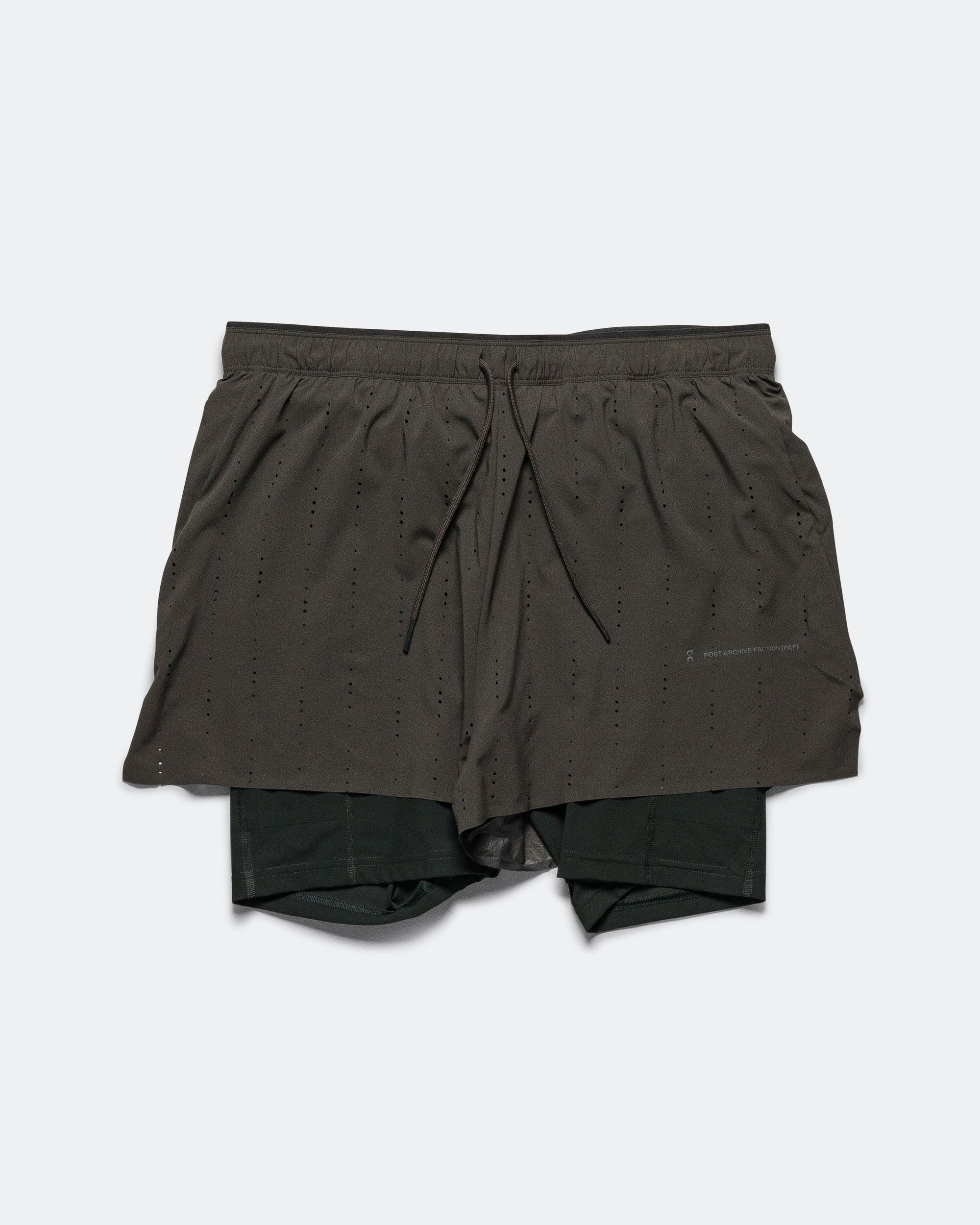 On Running - Zero 2-in-1 Shorts x PAF - Molasses/Black | UP THERE