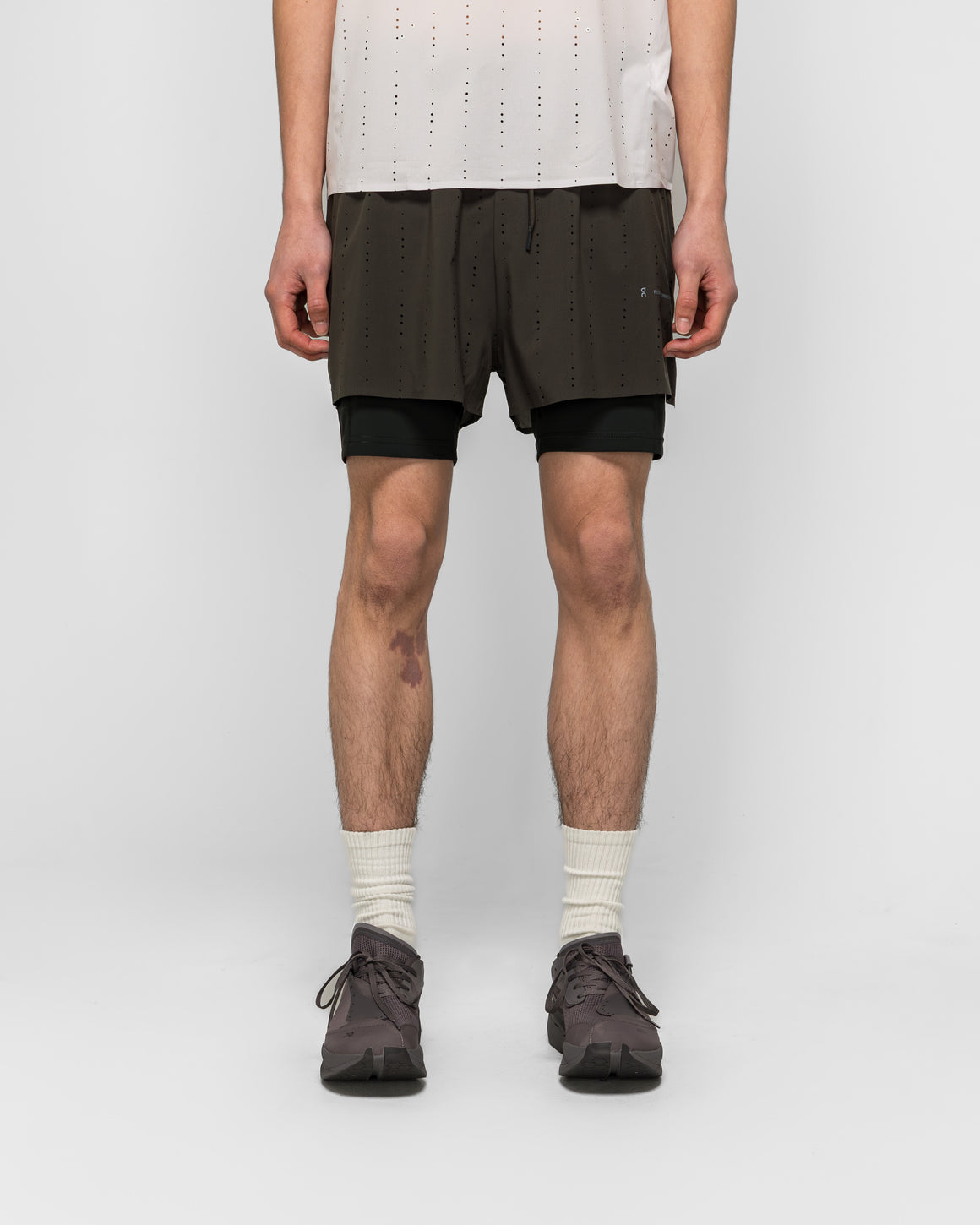 On Running - Zero 2-in-1 Shorts x PAF - Molasses/Black - UP THERE