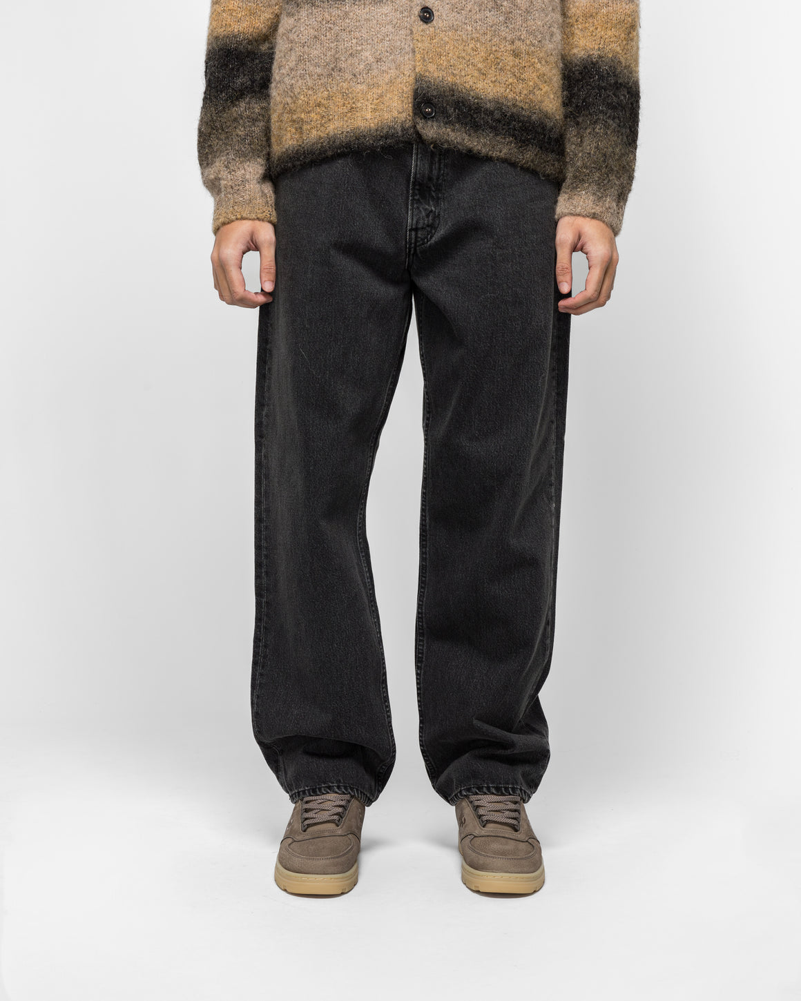 orSlow - 101 Dad's Fit Denim Pants - Black Denim Stone Wash - UP THERE