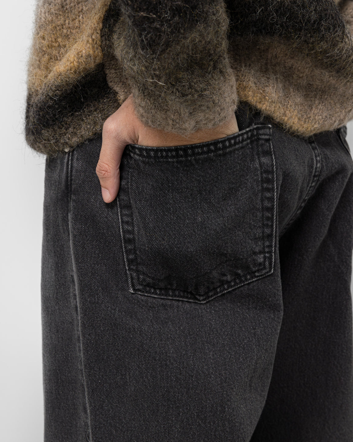 orSlow - 101 Dad's Fit Denim Pants - Black Denim Stone Wash - UP THERE