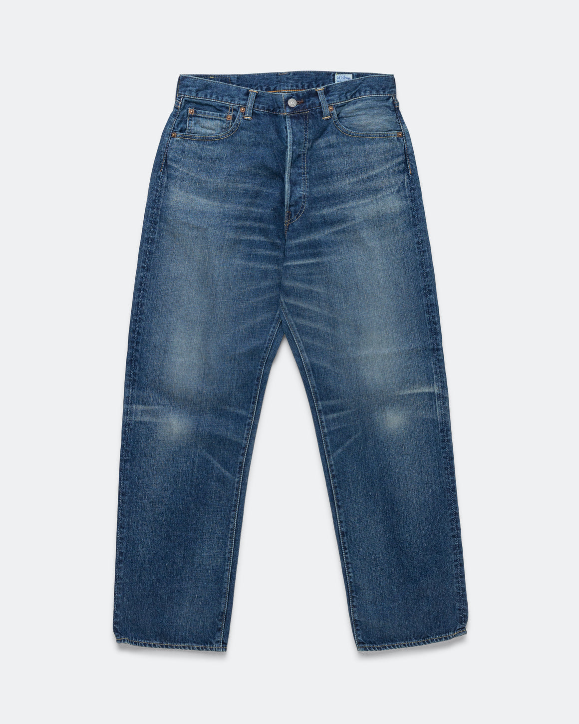 orSlow - 101B Dad's Fit Vintage Washed Button Fly - Vintage Indigo - UP THERE