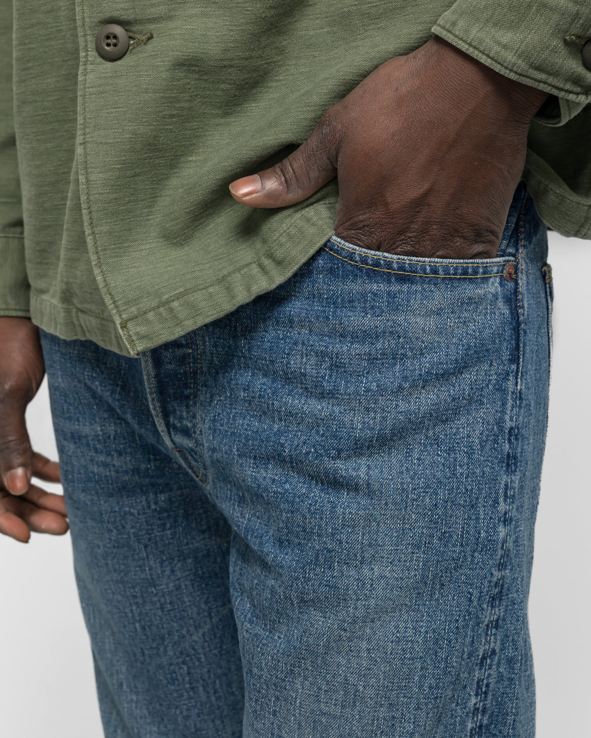 orSlow - 105 Standard Selvedge Denim - 2 Year Wash - UP THERE
