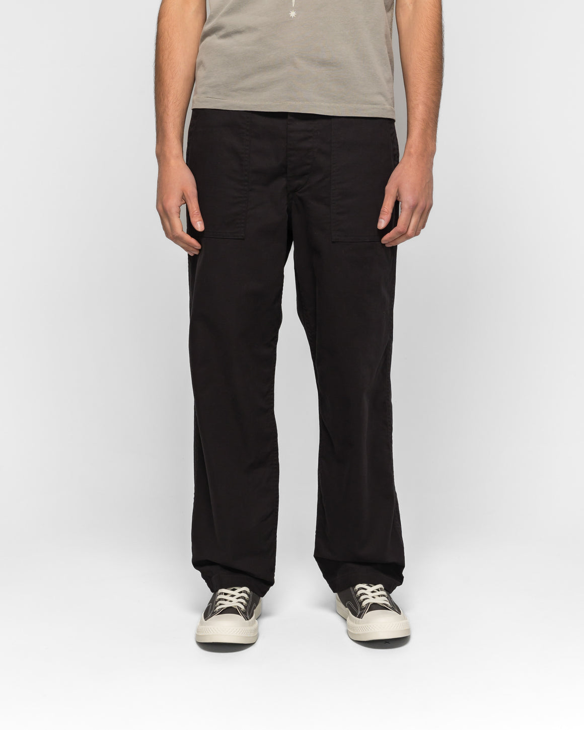 orSlow - Brushed Serge Fatigue Pants (Regular Fit) - Black - UP THERE