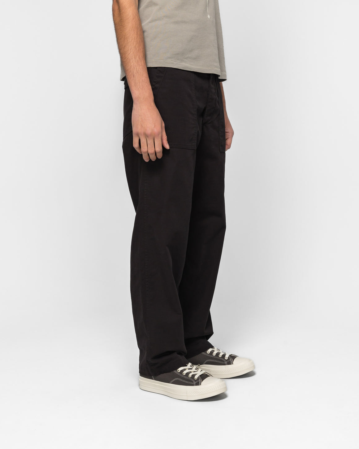orSlow - Brushed Serge Fatigue Pants (Regular Fit) - Black - UP THERE