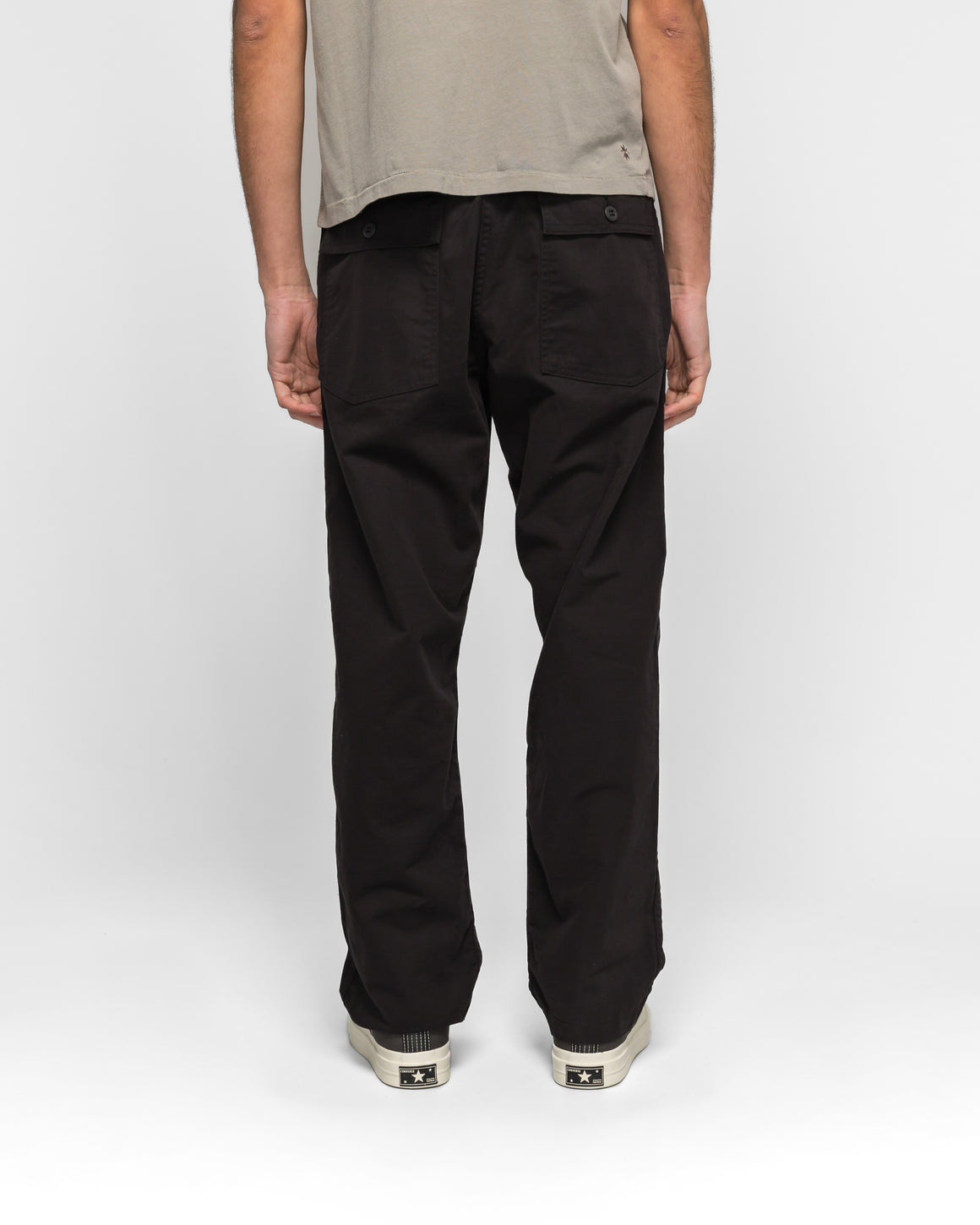 orSlow - Brushed Serge Fatigue Pants (Regular Fit) - Black - UP THERE