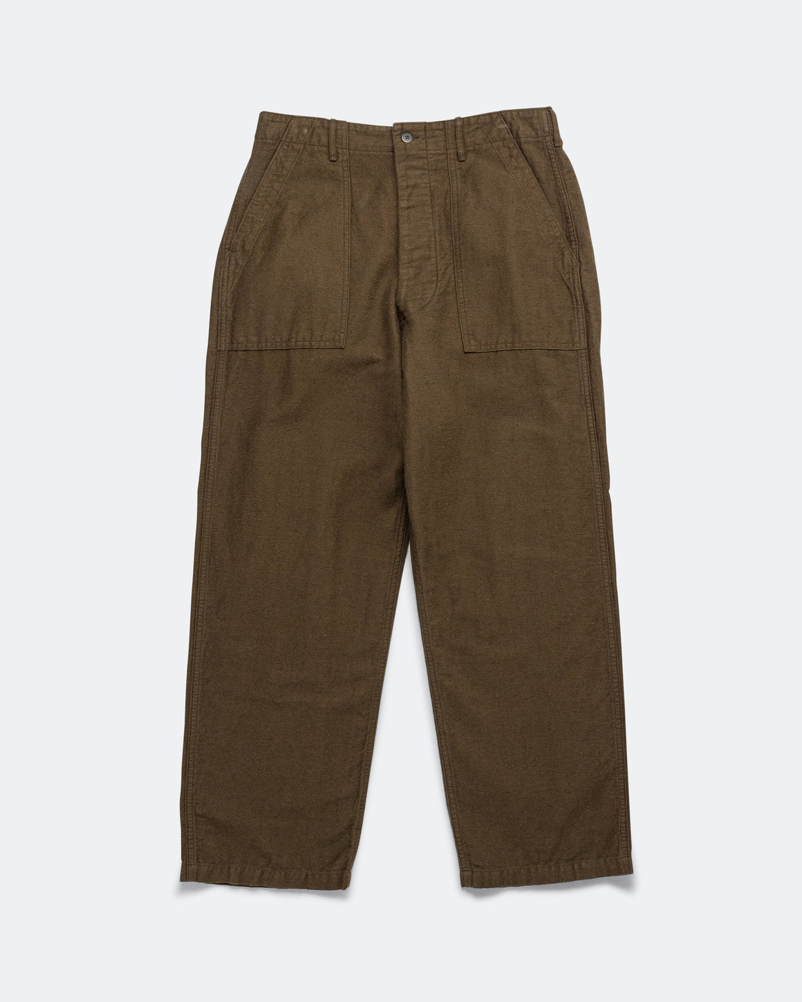 orSlow - Cotton Linen Moleskin Fatigue Pants - Coffee Brown - UP THERE