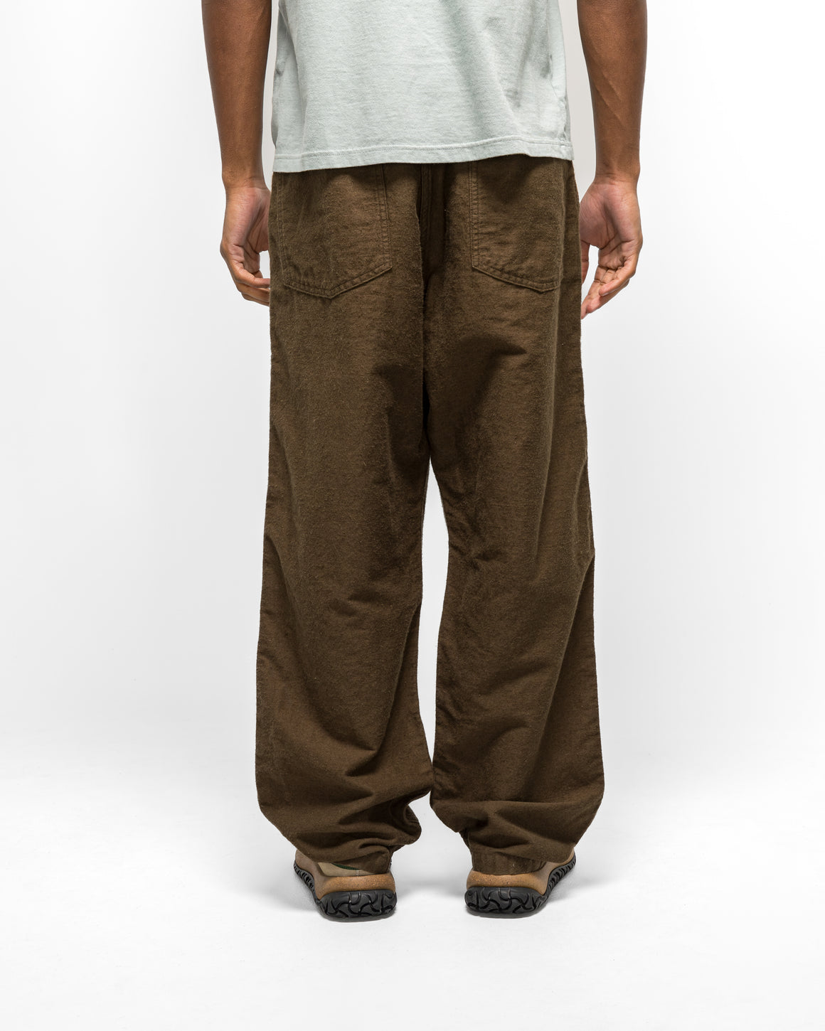 orSlow - Cotton Linen Moleskin Fatigue Pants - Coffee Brown - UP THERE