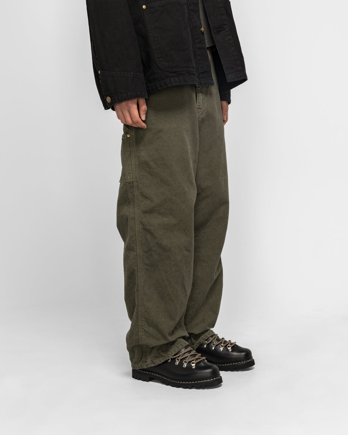 orSlow - Dad's Fit Oxford Painter Pants - Army Green - UP THERE