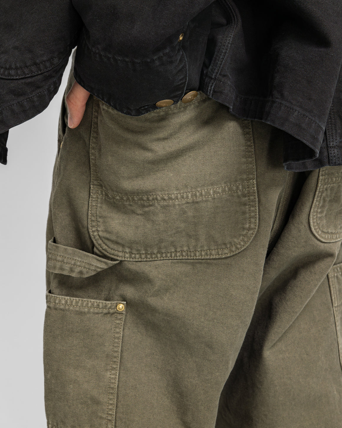 orSlow - Dad's Fit Oxford Painter Pants - Army Green - UP THERE
