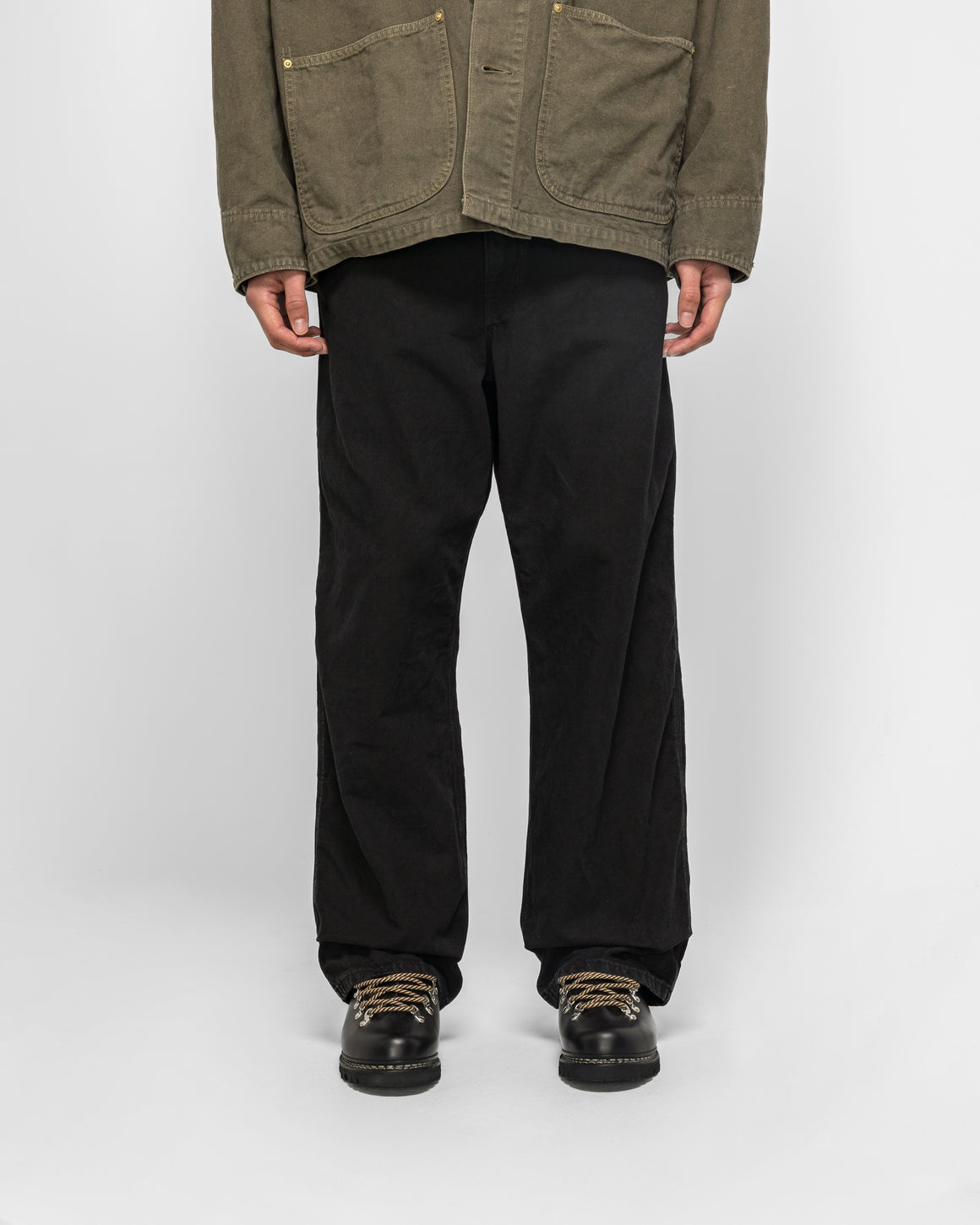 orSlow - Dad's Fit Oxford Painter Pants - Black - UP THERE