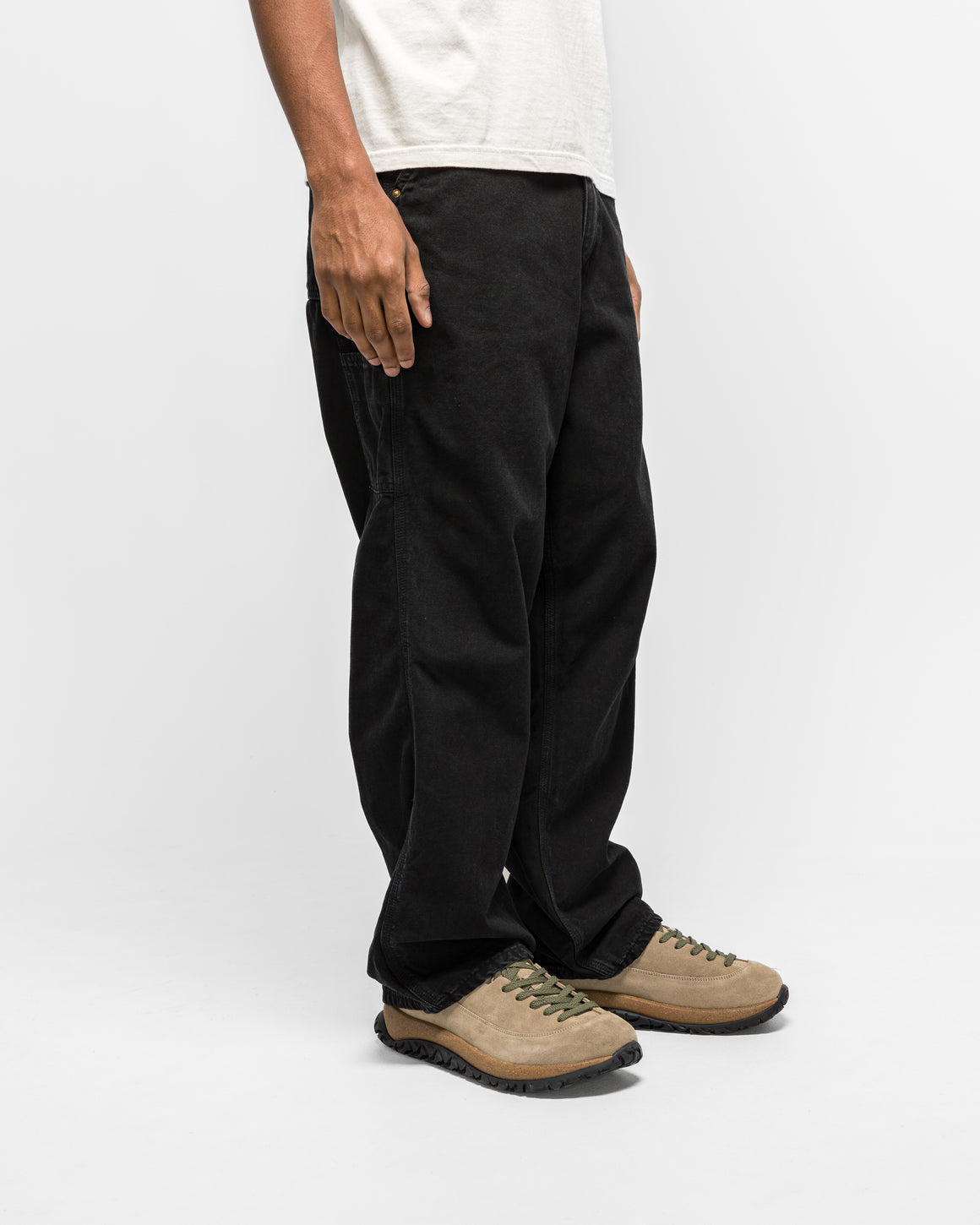 orSlow - Dad's Fit Oxford Painter Pants - Black - UP THERE