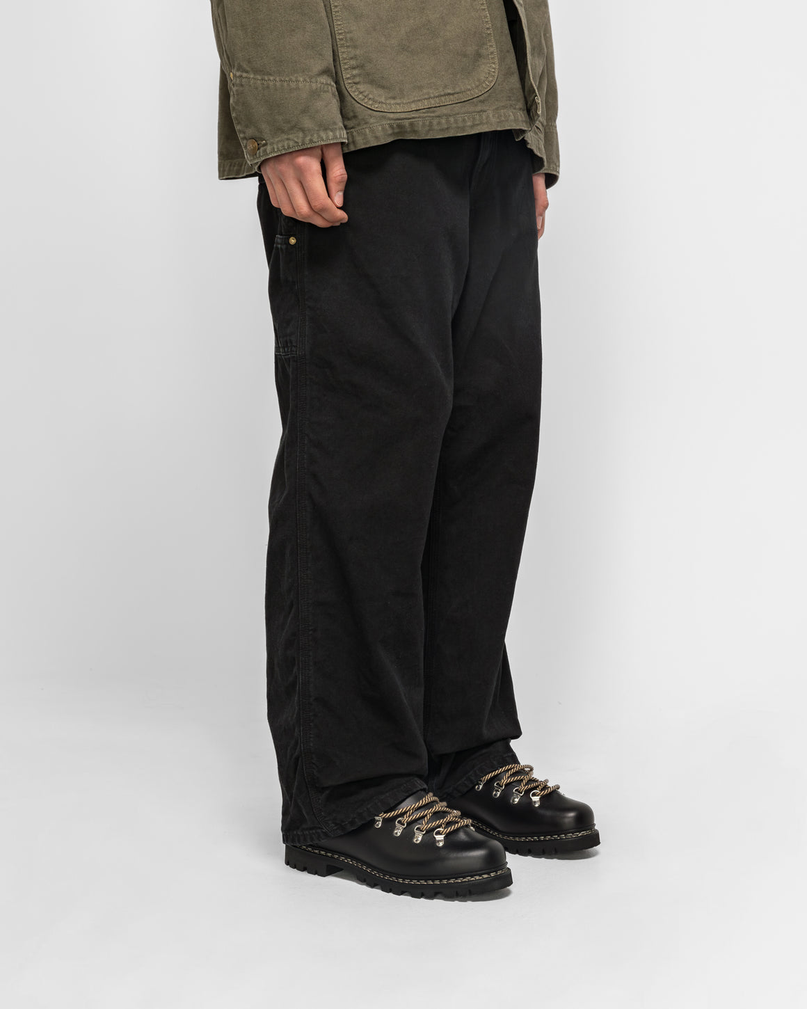orSlow - Dad's Fit Oxford Painter Pants - Black - UP THERE