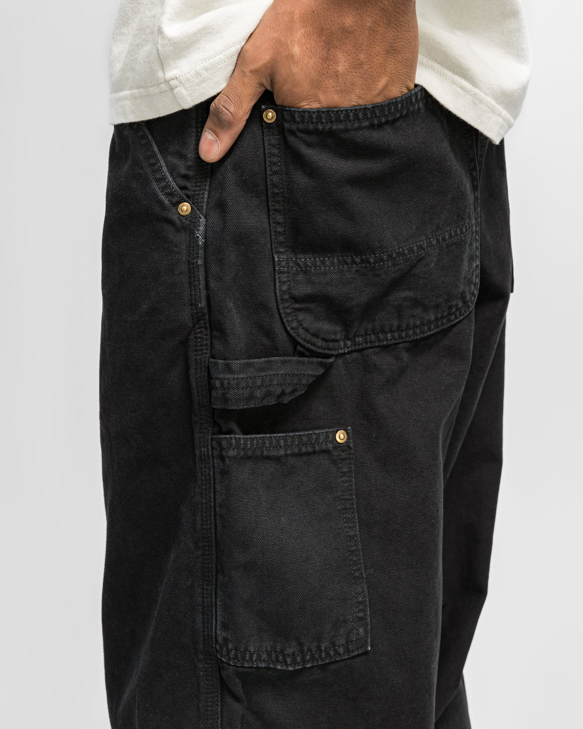 orSlow - Dad's Fit Oxford Painter Pants - Black - UP THERE