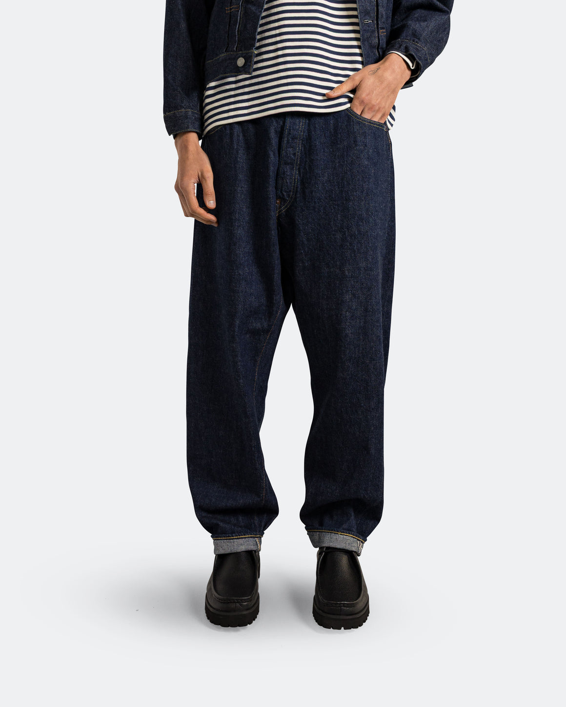 orSlow - Grand Dad's Fit Denim Pants - One Wash - UP THERE