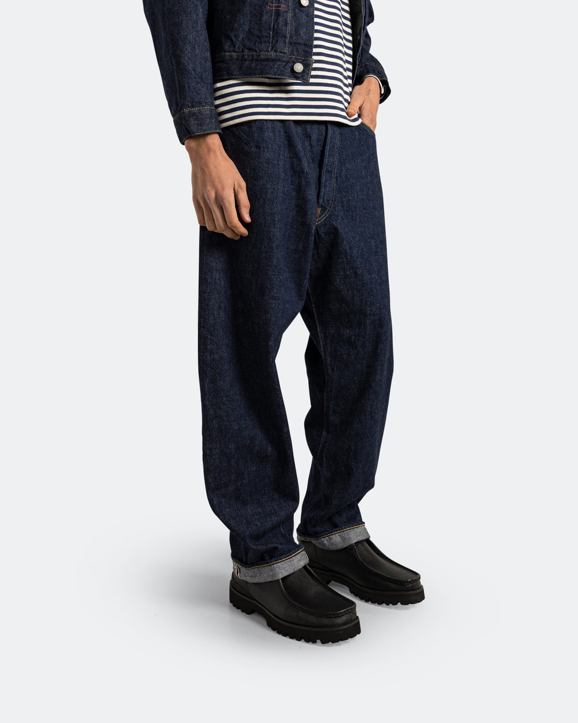 orSlow - Grand Dad's Fit Denim Pants - One Wash - UP THERE