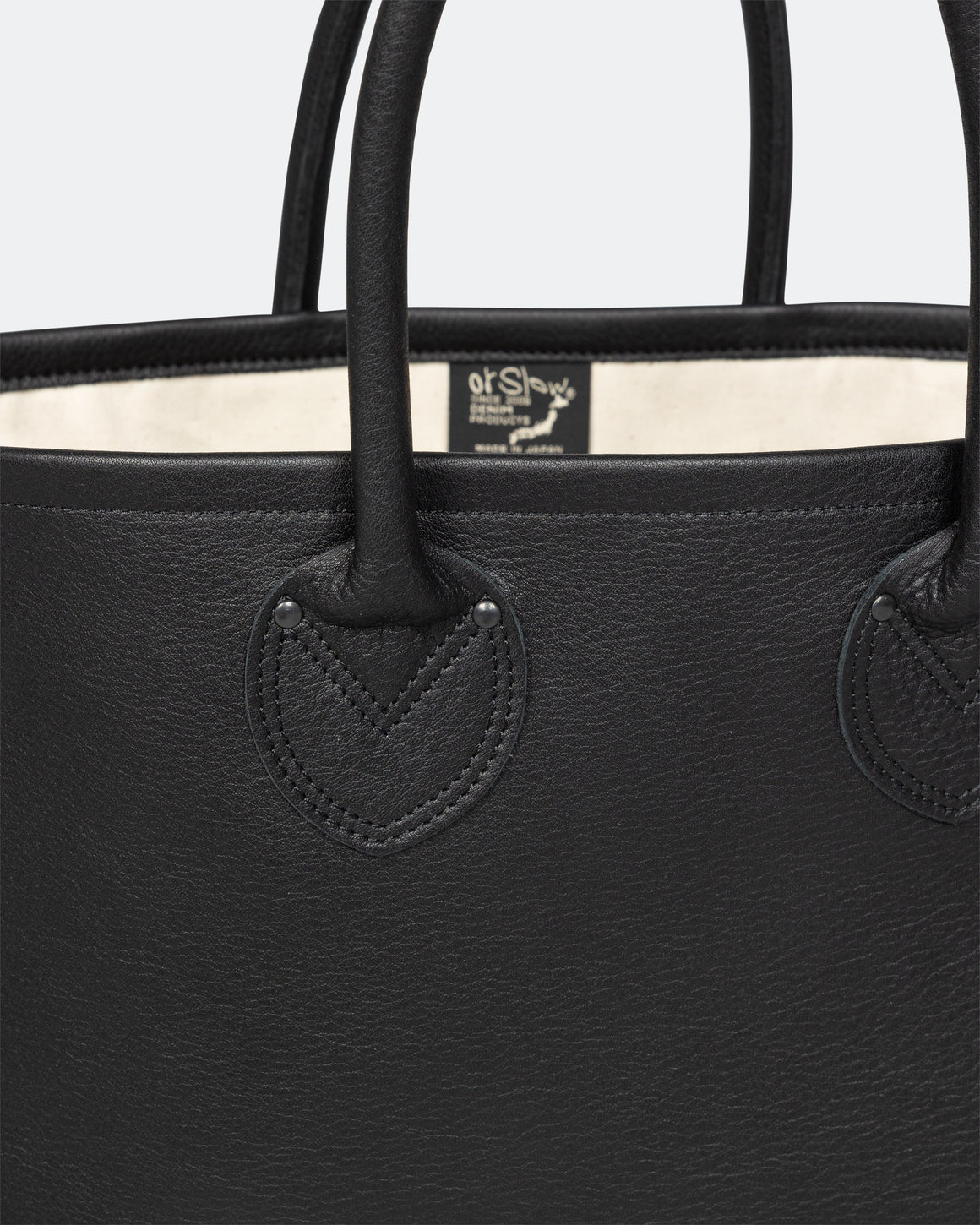 orSlow - Leather Tote - Black - UP THERE
