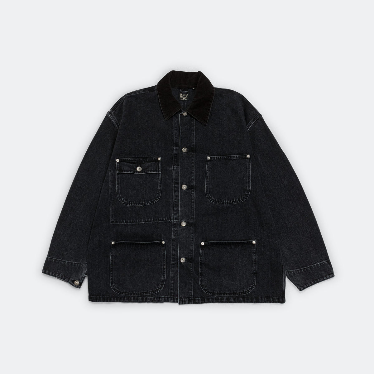 orSlow Loose Fit Coverall - Black Denim Stone | UP THERE