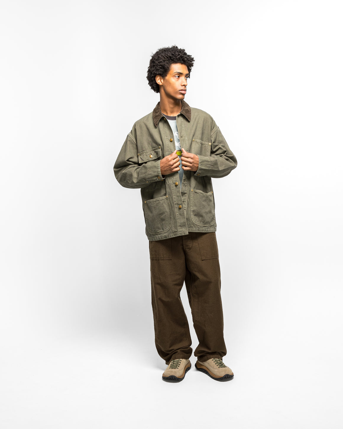 orSlow - Relax Fit Oxford Coverall - Army Green - UP THERE