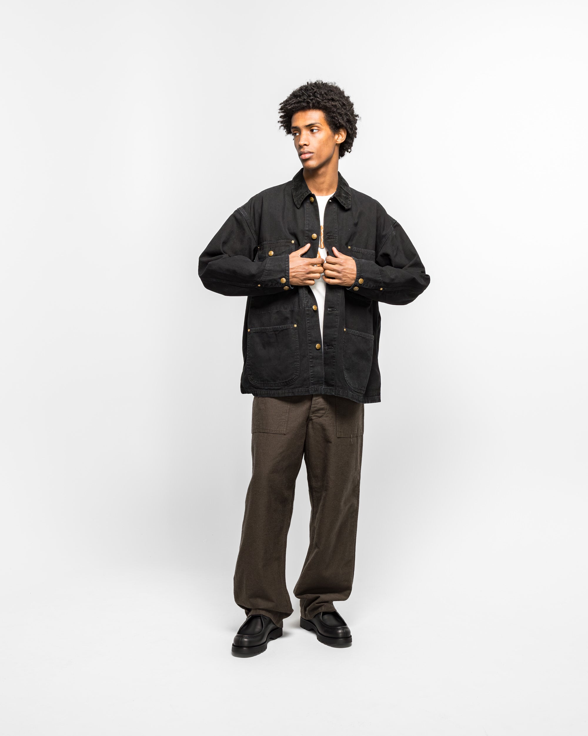 orSlow - Relax Fit Oxford Coverall - Black | UP THERE