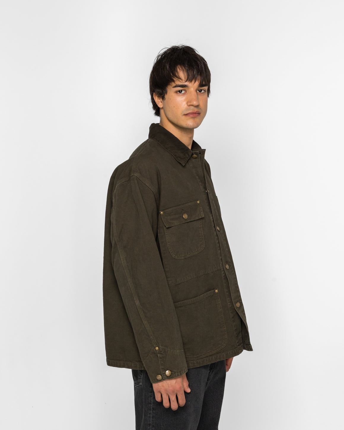orSlow - Relaxed Fit Oxford Coverall - Coffee Brown - UP THERE