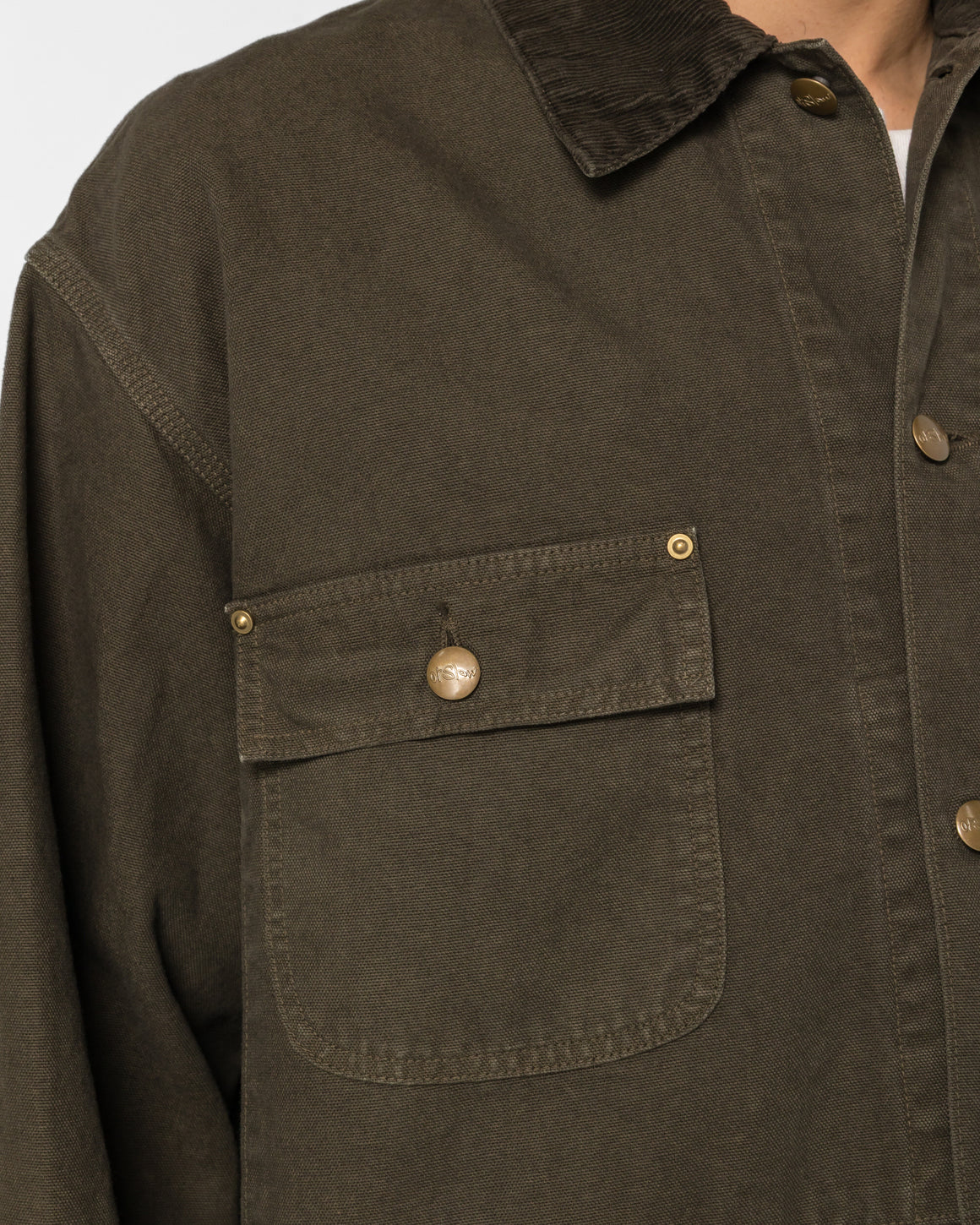 orSlow - Relaxed Fit Oxford Coverall - Coffee Brown - UP THERE