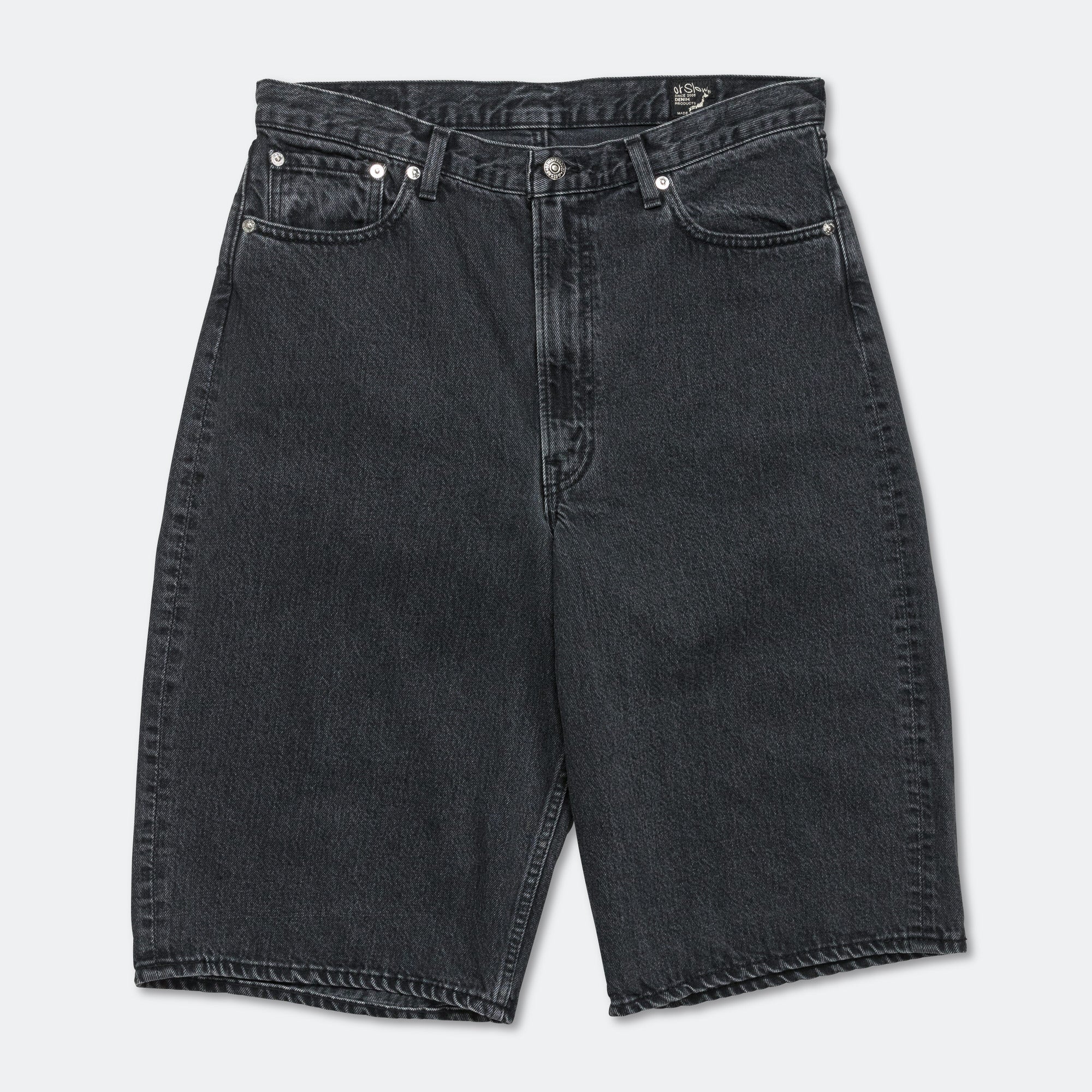 Super Dad Fit Shorts - Black Denim Stone | UP THERE