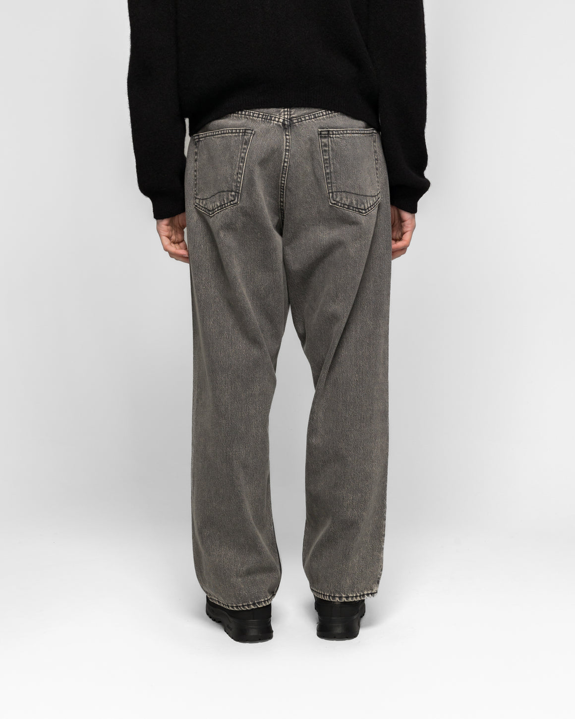 orSlow - Super Dad's Denim Pants - Bleached Black Denim - UP THERE