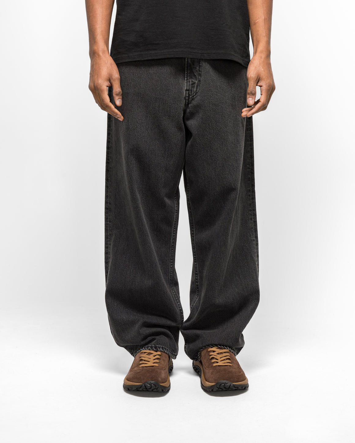 orSlow - Super Dad's Fit Pants - Black Denim Stone Wash - UP THERE
