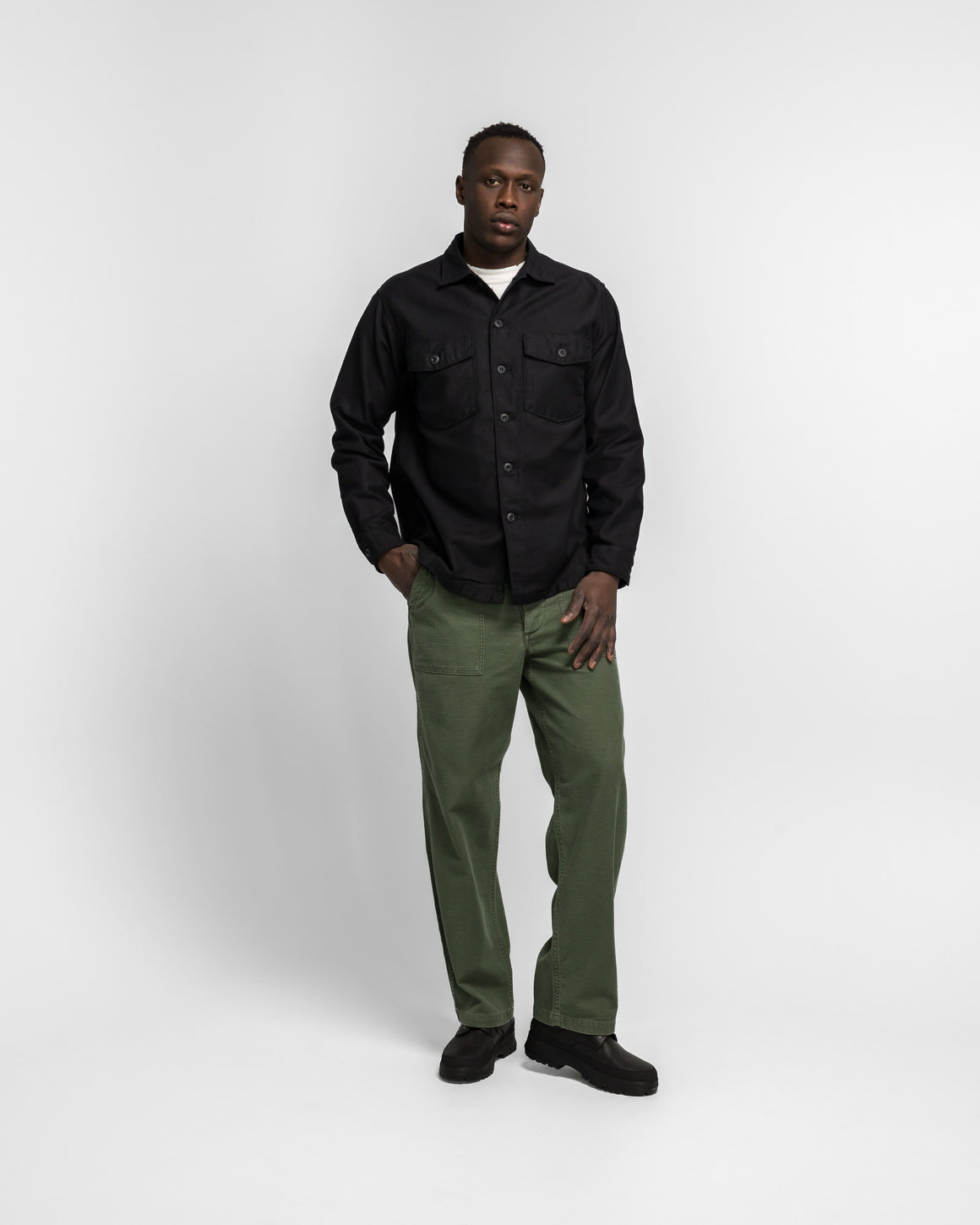 orSlow - U.S Army Utility Shirt - Black - UP THERE