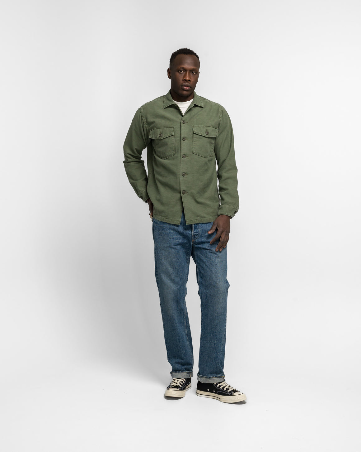 orSlow - U.S Army Fatigue Shirt - Green Used - UP THERE